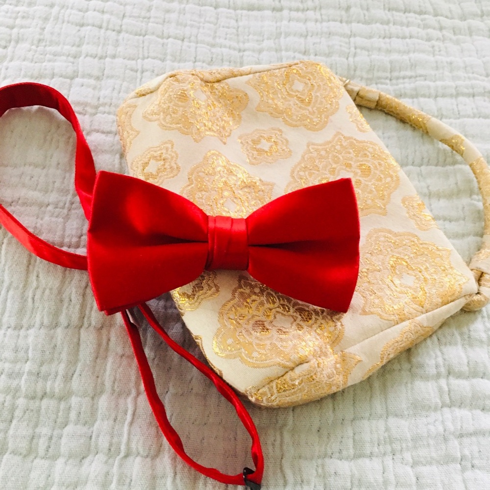 5/$25 or 3/$15 Silk Red Bow Tie with Clasp Closure